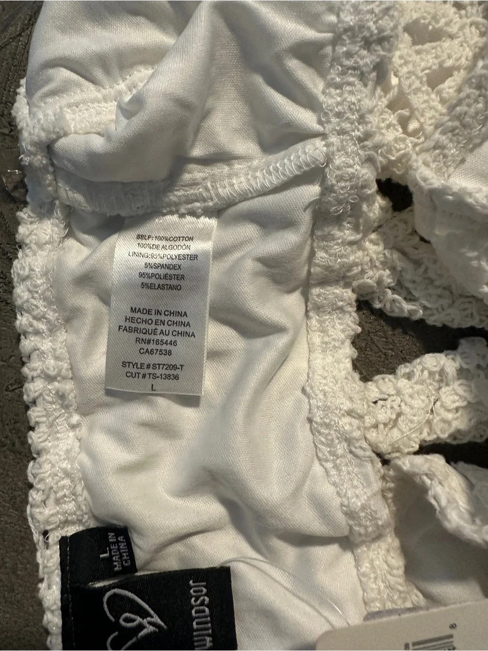 NWT Windsor Womens White Crochet Halter Crop Top Large - Picture 10 of 10